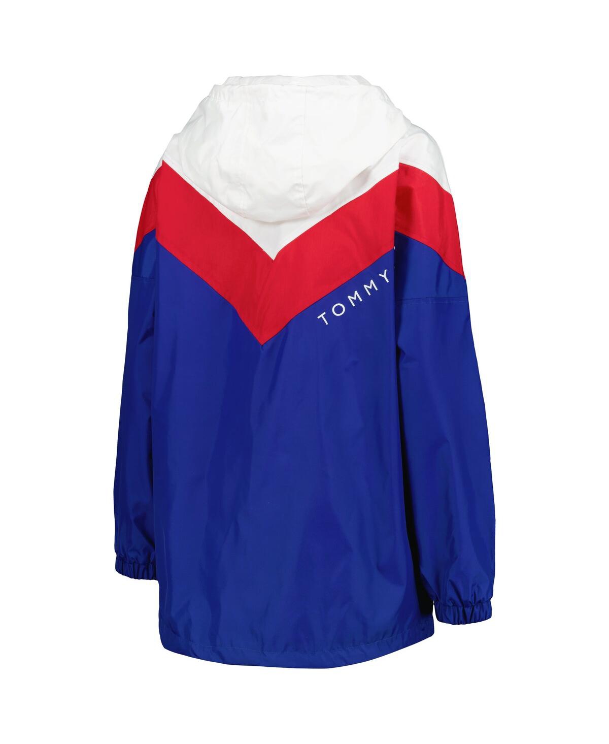 Shop Tommy Hilfiger Women's  Blue, Red New York Rangers Staci Half-zip Windbreaker Jacket In Blue,red