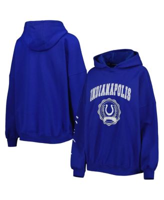 Women's Royal Indianapolis Colts Becca Drop Shoulder Pullover Hoodie