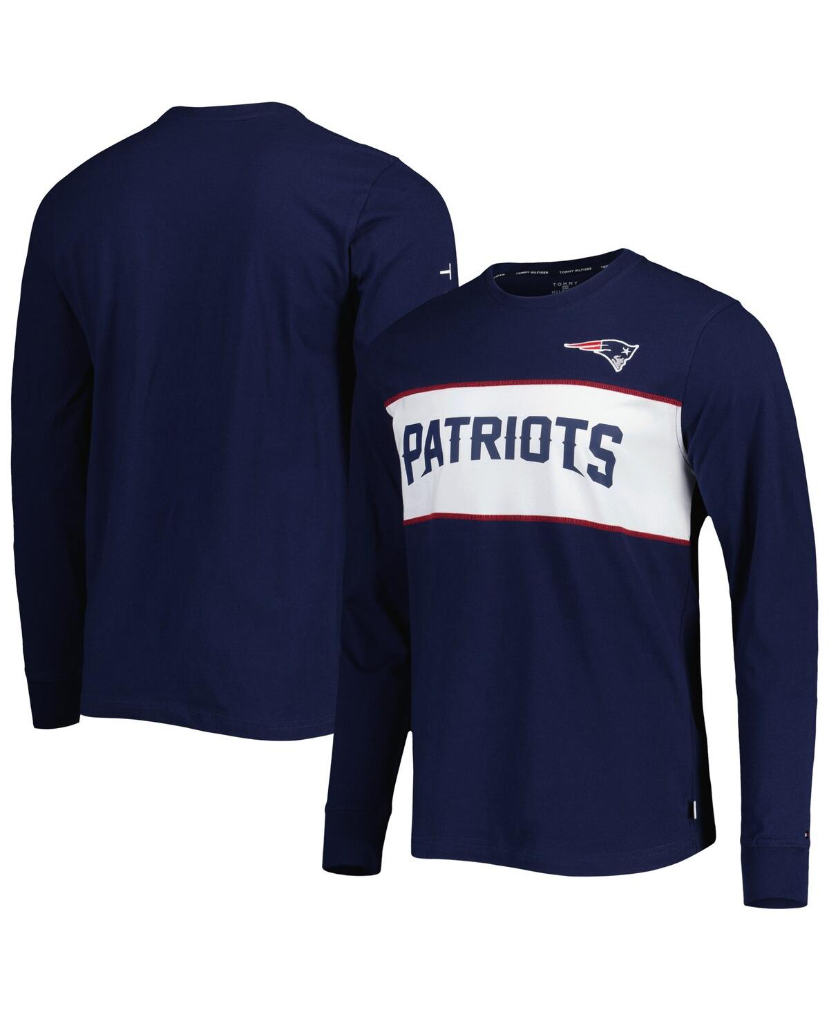 Shop Tommy Hilfiger Men's  Navy New England Patriots Peter Team Long Sleeve T-shirt