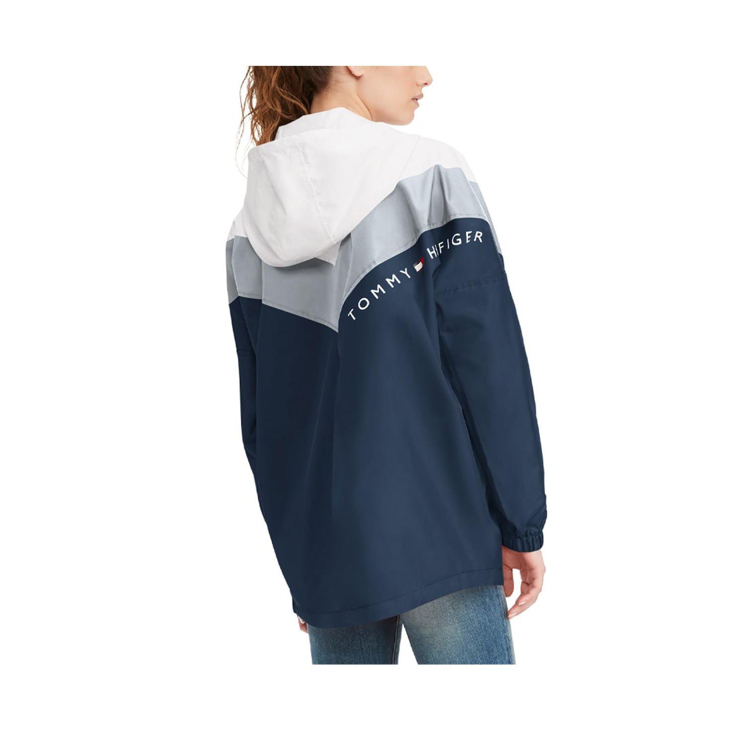 Women's White, Navy Dallas Cowboys Staci Half-Zip Hoodie Windbreaker Jacket