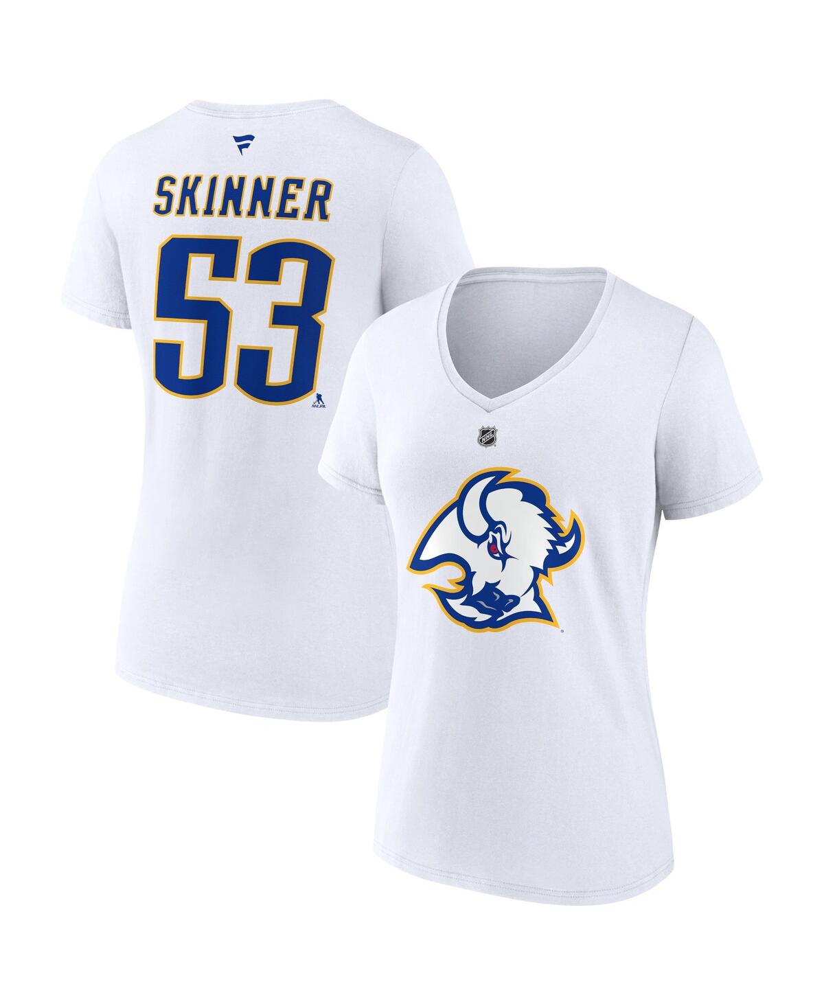 Fanatics Women's  Jeff Skinner White Buffalo Sabres Special Edition 2.0 Name And Number V-neck T-shir In White