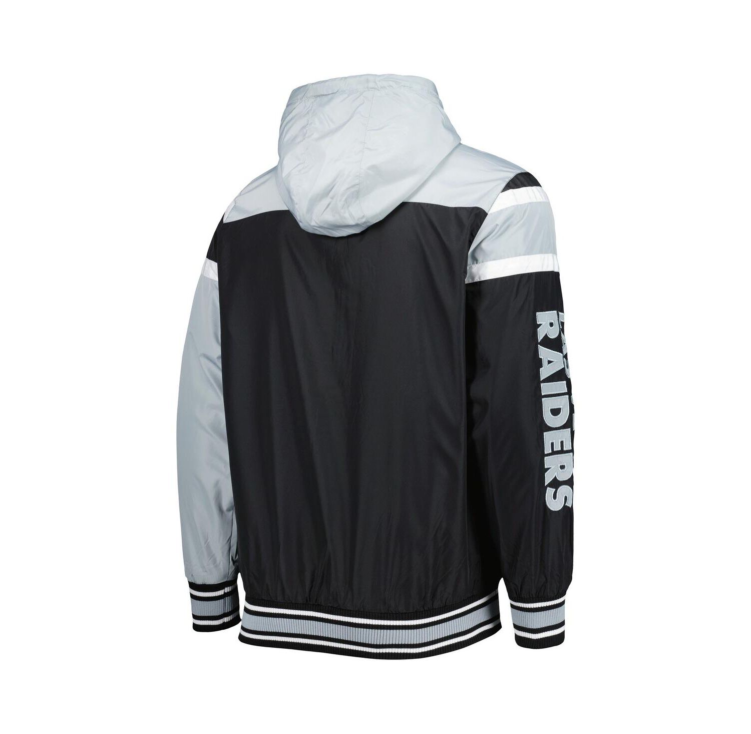 Men's Black, Gray Las Vegas Raiders Extreme Full Back Reversible Hoodie Full-Zip Jacket