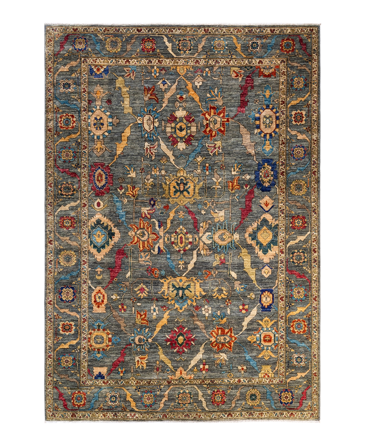 Adorn Hand Woven Rugs Serapi M1973 6'1" X 8'10" Area Rug In Gray