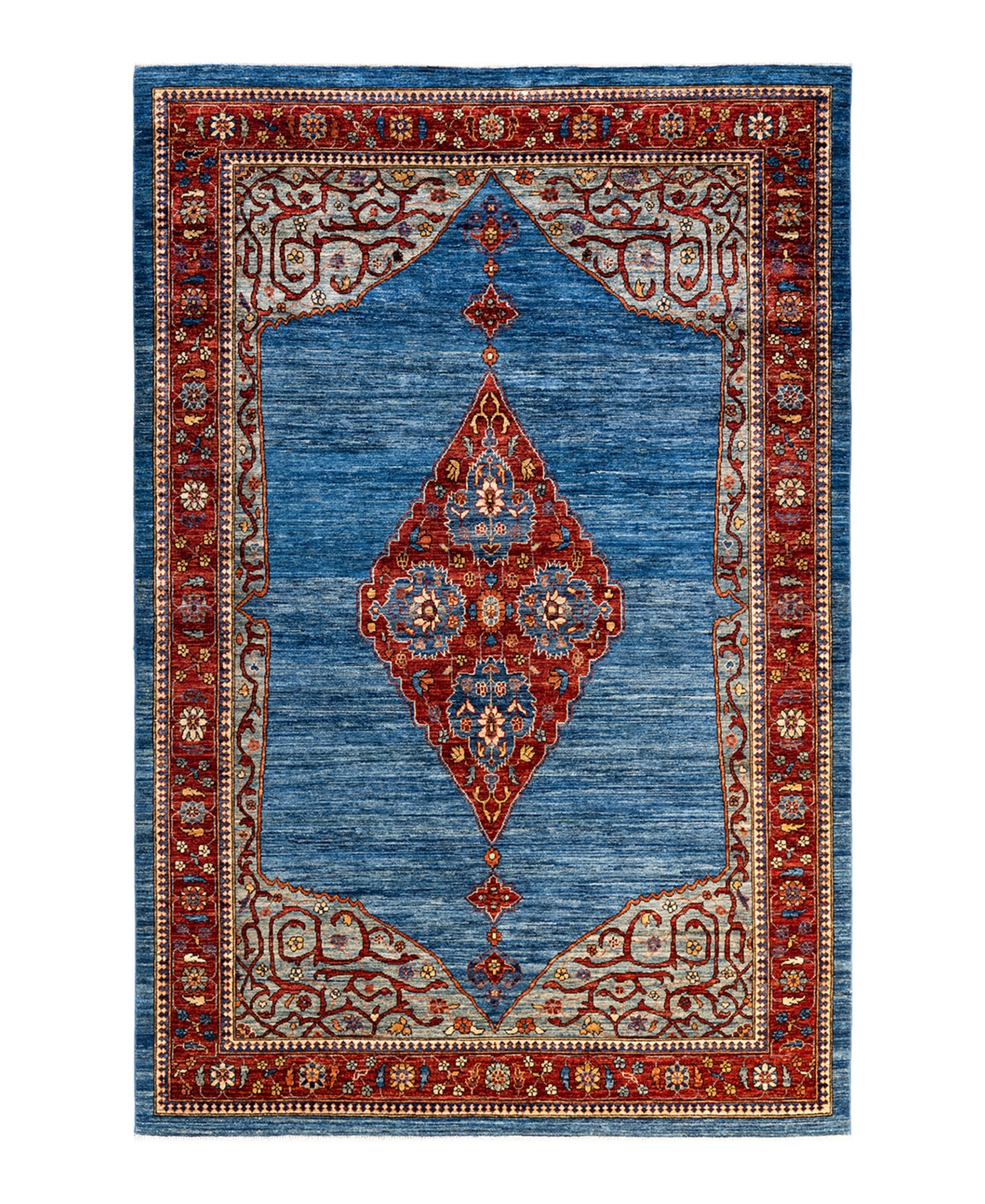 Adorn Hand Woven Rugs Serapi M1973 6'2" X 9'3" Area Rug In Mist