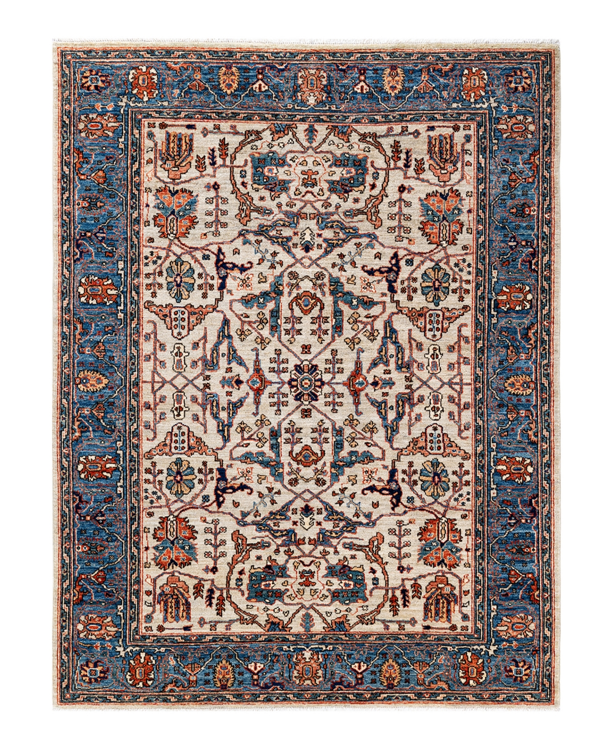 Adorn Hand Woven Rugs Serapi M1973 5'2in x 6'8in Area Rug - Silver-Tone