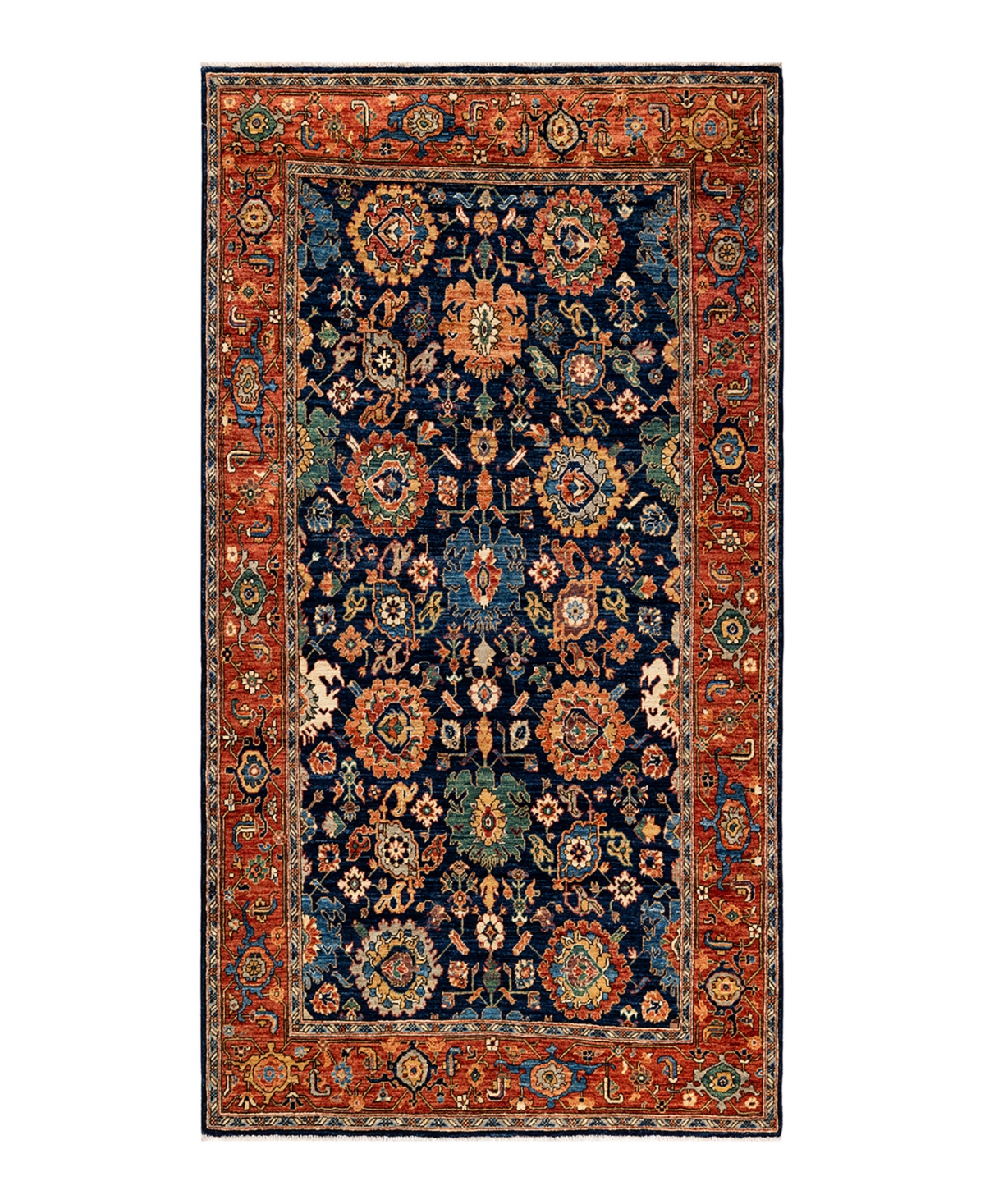 Adorn Hand Woven Rugs Serapi M1973 5'1" X 8'8" Area Rug In Blue