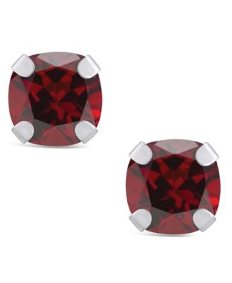 Gemstone Stud Earrings in 10k White Gold