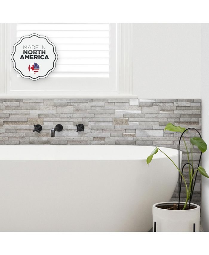 The Smart Tiles Smart Tiles Pietra Pozzuoli 22.5 in. X 11.4 in. Peel ...