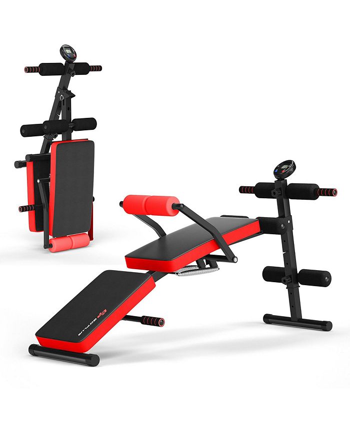 Costway adjustable folding weight lifting flat sales incline bench fitness workout
