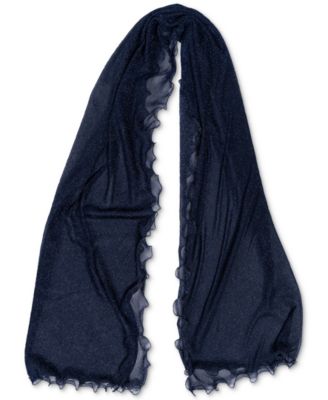 Ruffle-Edge Metallic Evening Wrap