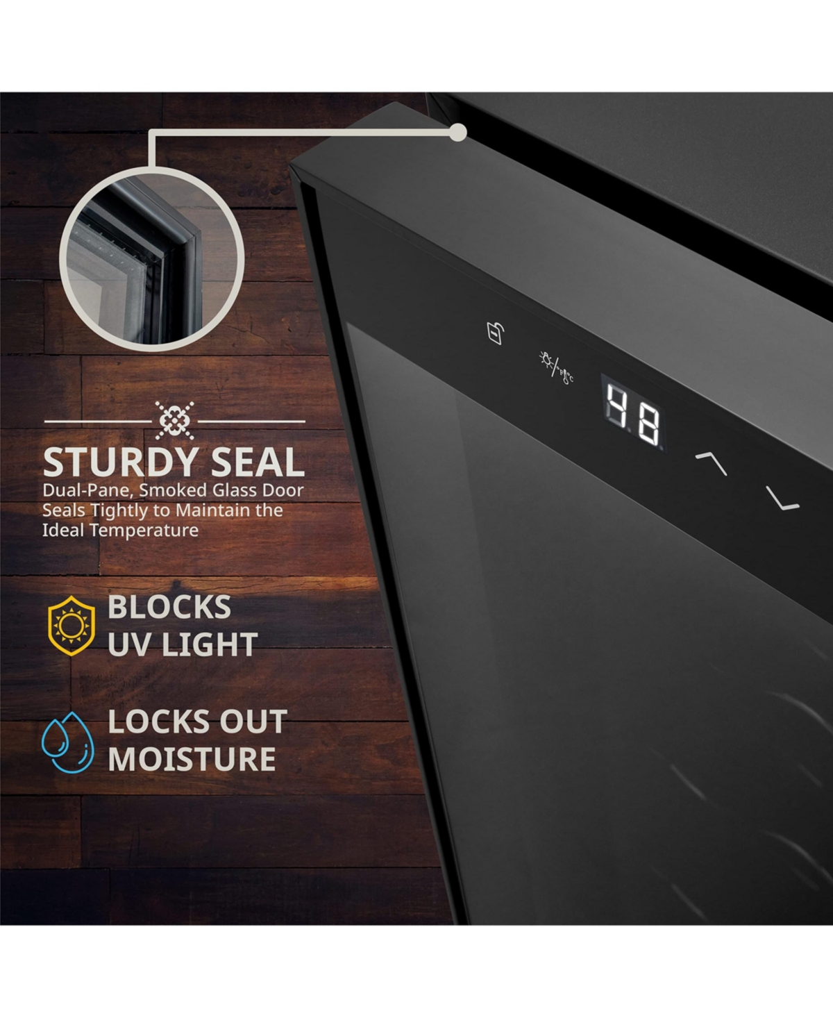 Ivation Freestanding Wine Refrigerator, 16 Bottle Wine Cooler