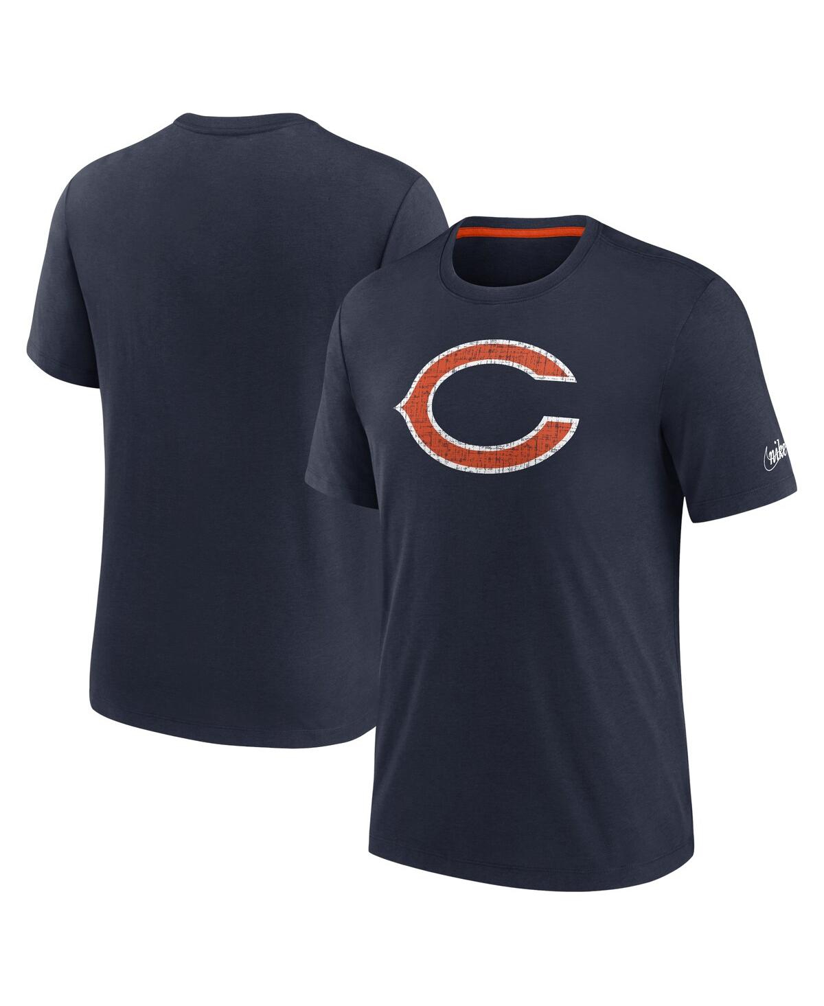 Shop Nike Men's  Navy Chicago Bears Rewind Playback Logo Tri-blend T-shirt