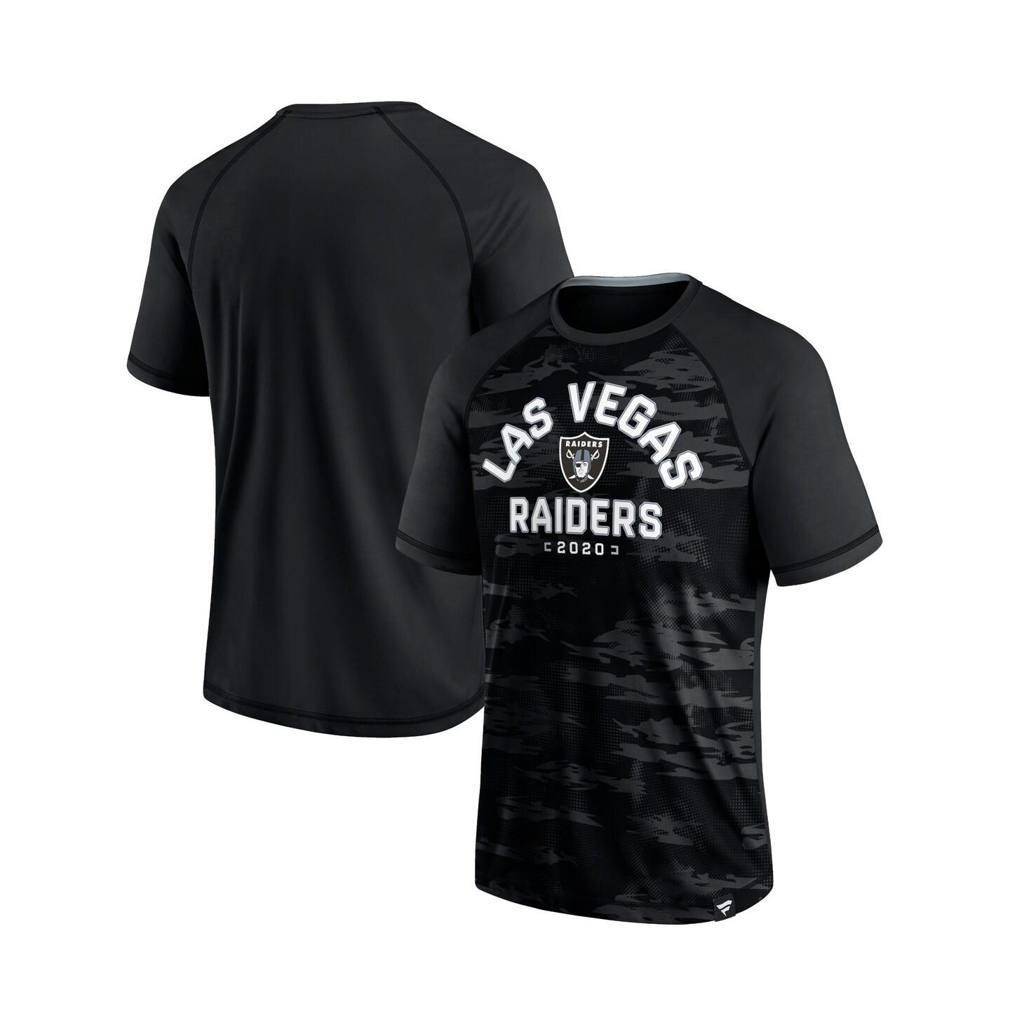 Мужская футболка Fanatics Black Las Vegas Raiders Hail Mary Raglan — фото 4