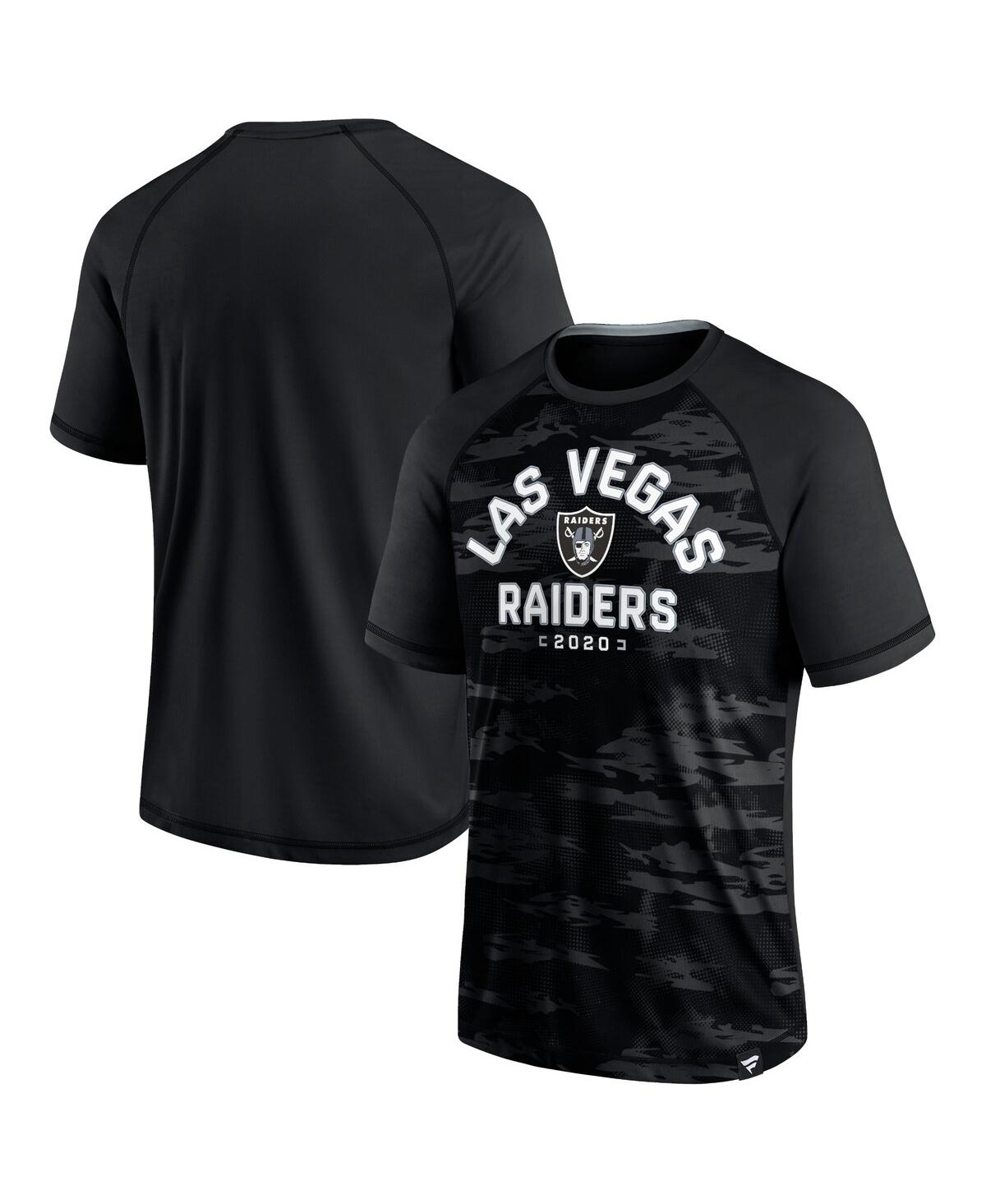 Fanatics Branded Black Las Vegas Raiders Hail Mary Raglan T-shirt In Black