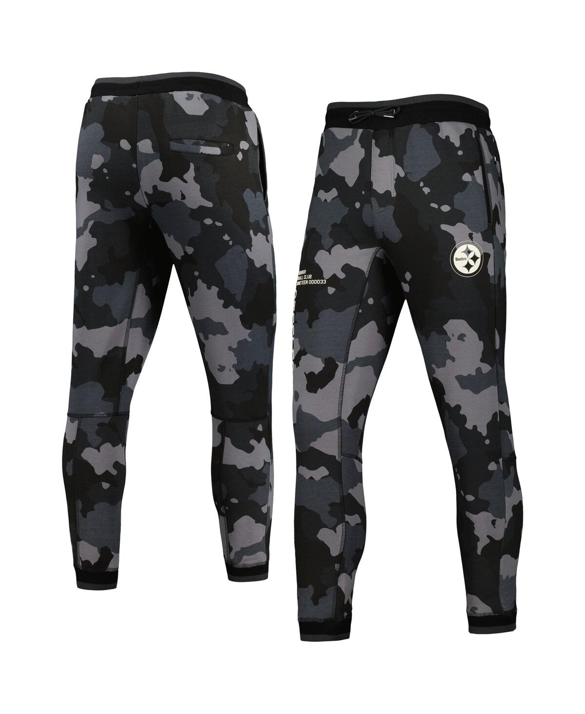 The Wild Collective Men's And Women's  Black Pittsburgh Steelers Camo Jogger Pants