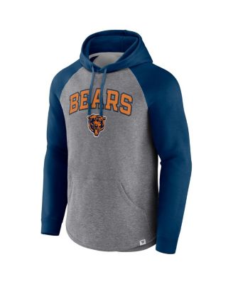 Men's Heathered Gray, Navy Chicago Bears By Design Raglan Pullover Hoodie