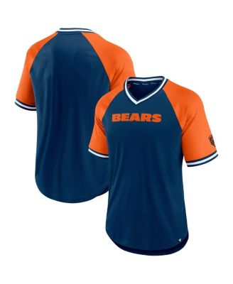 Men's Navy, Orange Chicago Bears Second Wind Raglan V-Neck T-shirt