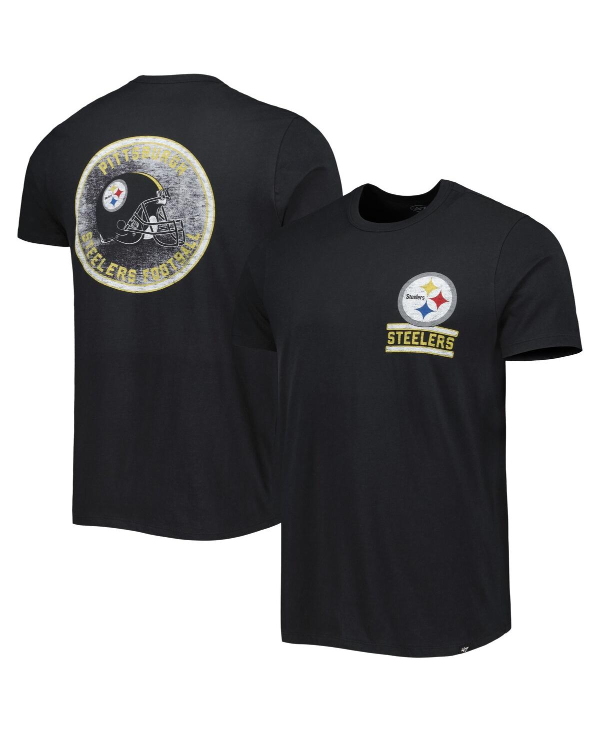 Shop 47 Brand Men's ' Black Pittsburgh Steelers Open Field Franklin T-shirt