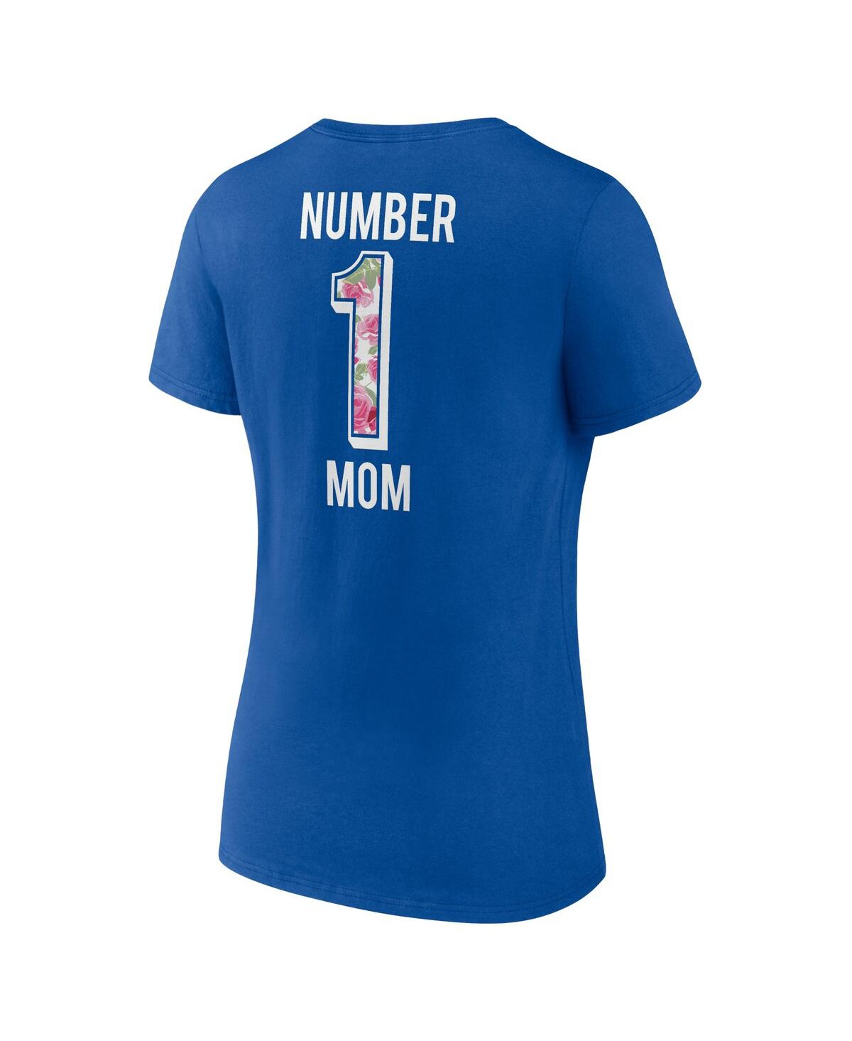 Shop Fanatics Women's  Royal Buffalo Bills Plus Size Mother's Day #1 Mom V-neck T-shirt