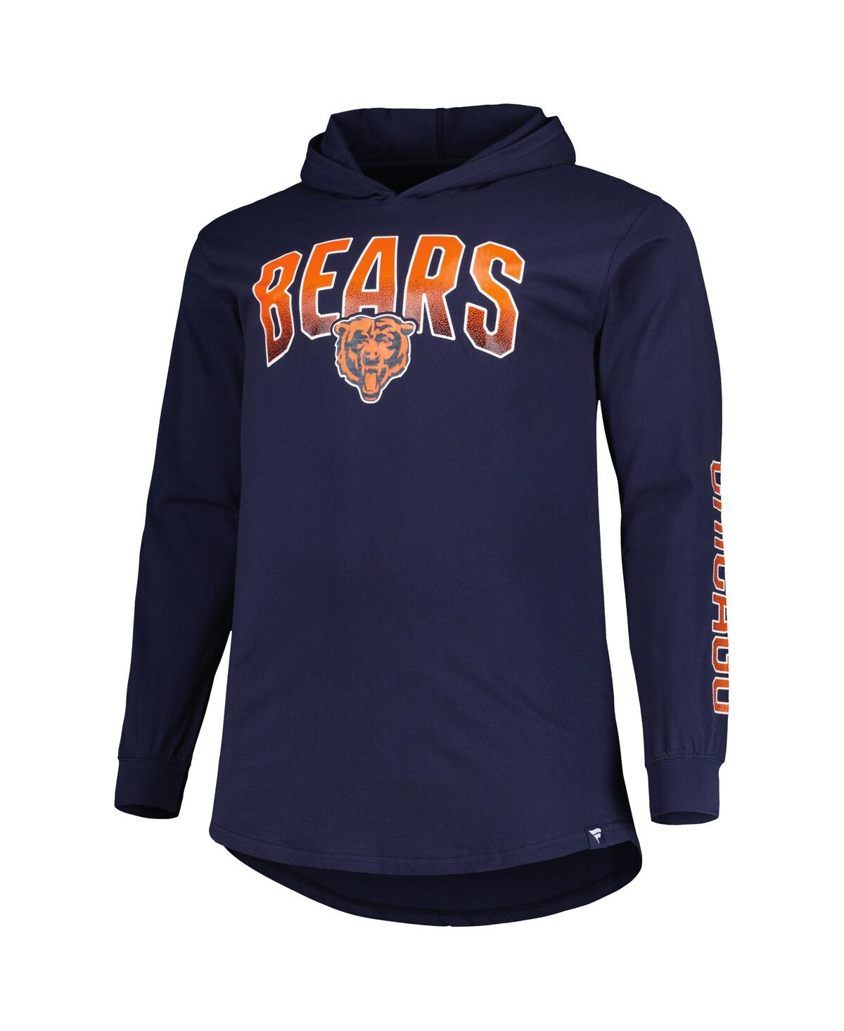 Fanatics Branded Navy Chicago Bears Big & Tall Front Runner Pullover Hoodie In Navy