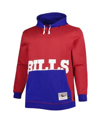 Men's Red and Royal Buffalo Bills Big and Tall Big Face Pullover Hoodie