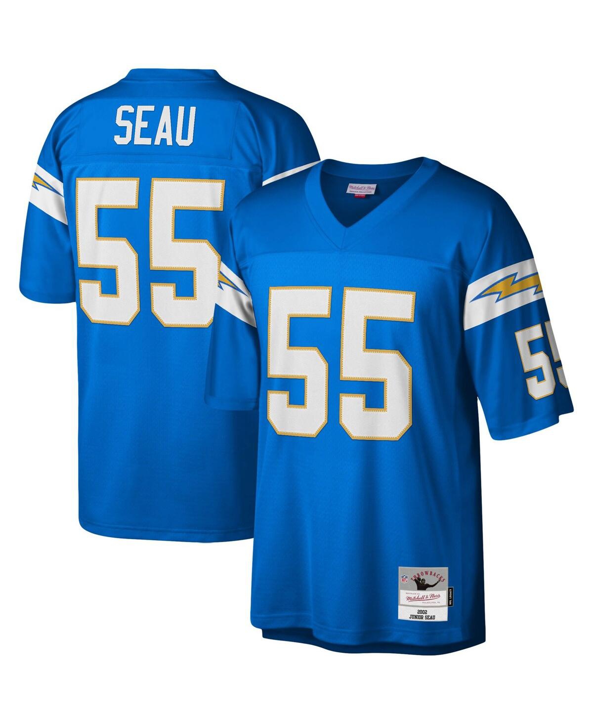 Men's Mitchell & Ness Junior SeauLos Angeles Chargers Big and Tall 2002 Retired Player Replica Jersey - Powder Blue