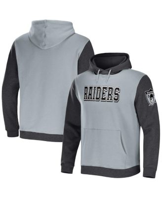 Men's NFL x Darius Rucker Collection by Gray, Charcoal Las Vegas Raiders Colorblock Pullover Hoodie