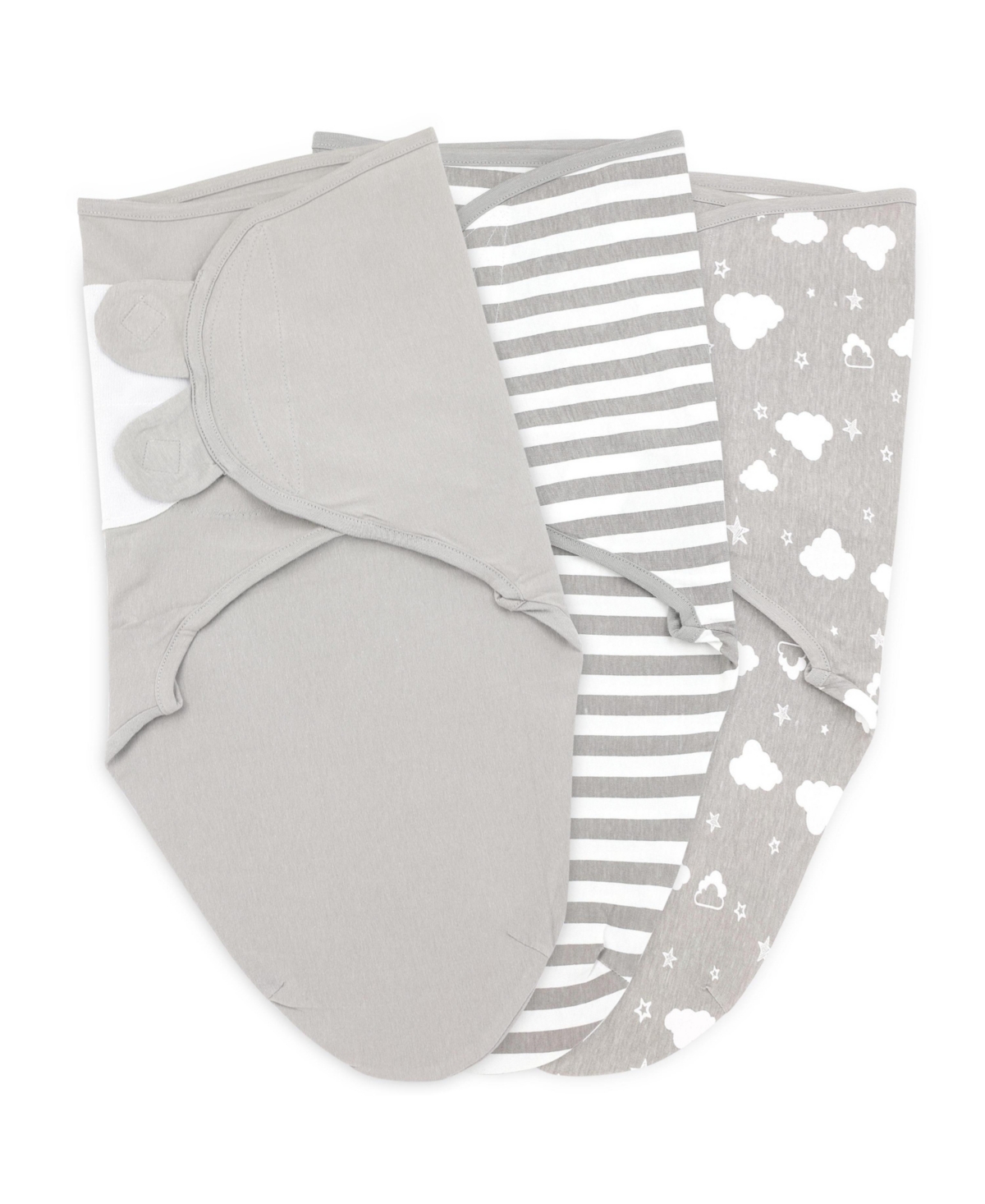 Bublo Baby Kids' Baby Swaddle Blanket Boy Girl, 3 Pack Newborn Swaddles, Infant Adjustable Swaddling Sleep Sack In Grey