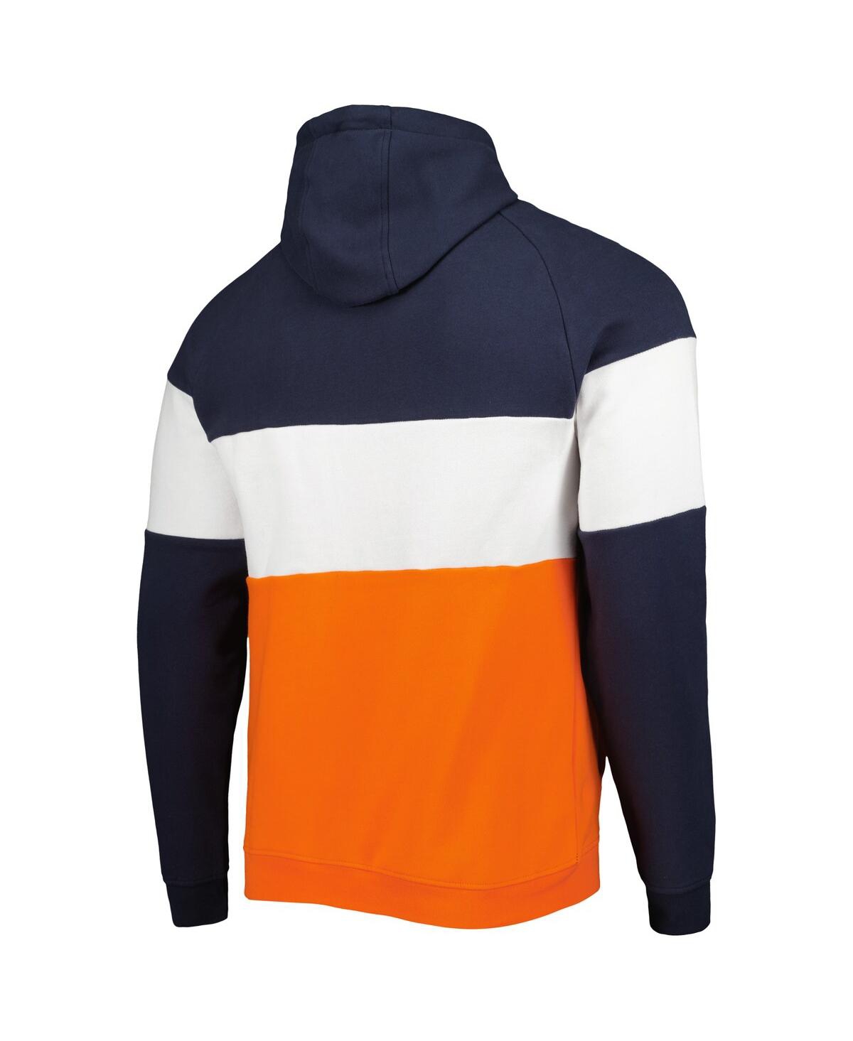 Shop New Era Men's  Orange Chicago Bears Colorblock Current Pullover Hoodie