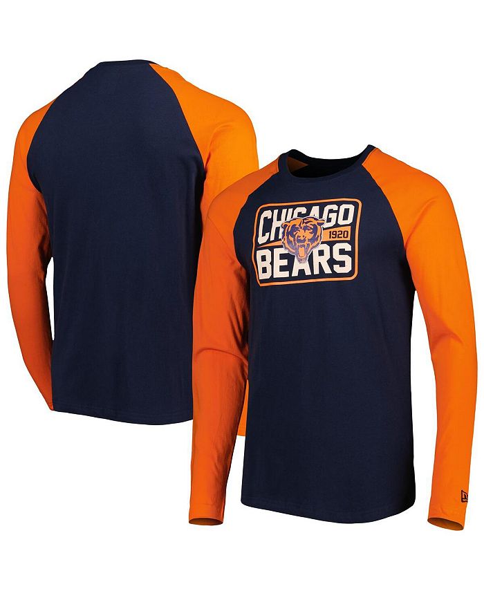 New Era Men's Navy Chicago Bears Current Raglan Long Sleeve T-shirt ...