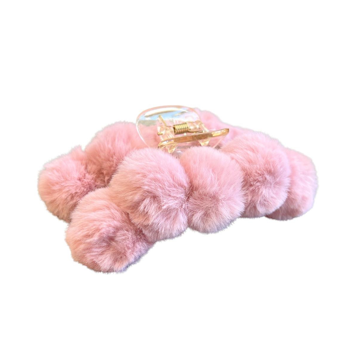 Women's Fuzzy Claw Clip - Pink - Pink