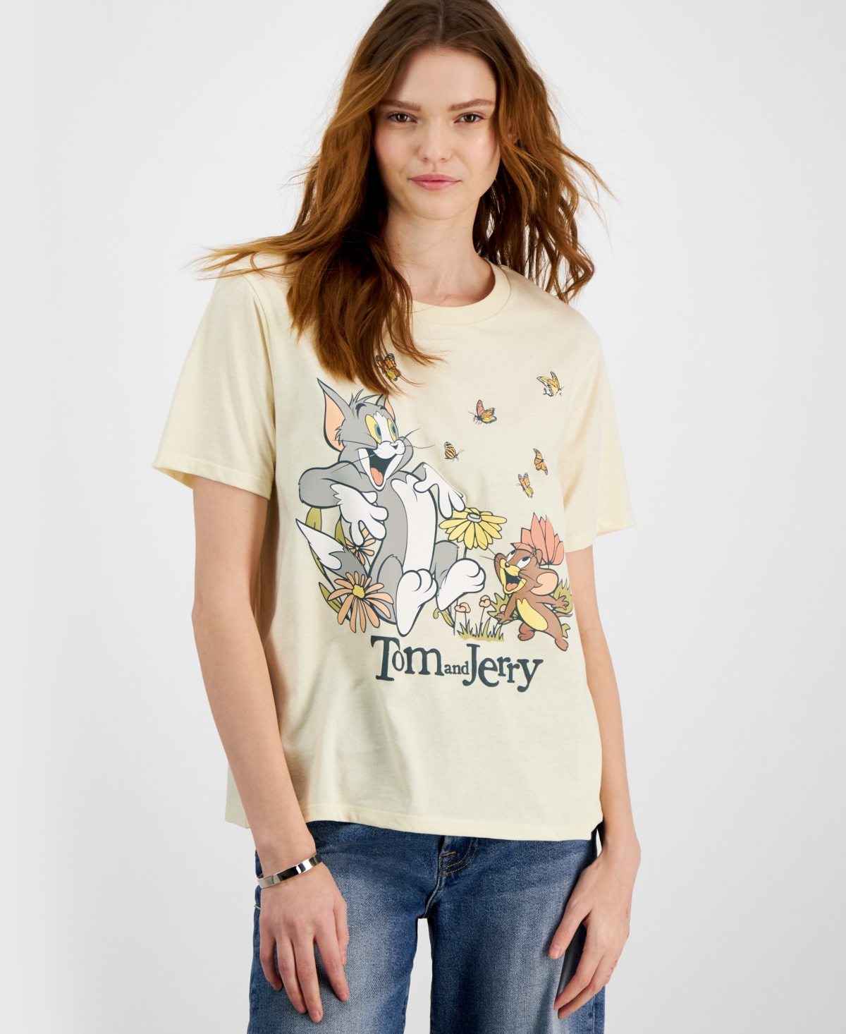 Love Tribe Juniors' Tom and Jerry Nature Graphic T-Shirt