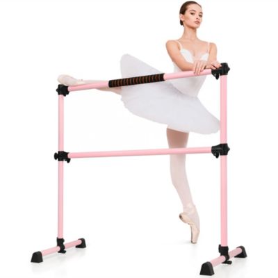 Portable Ballet Barre 4ft Freestanding Adjustable Double Dance Bar