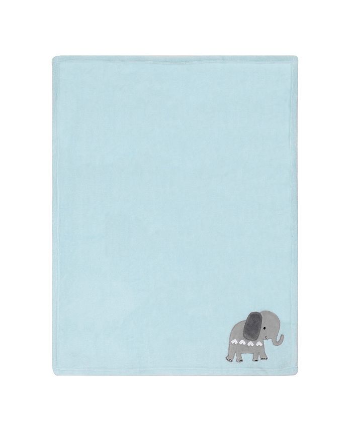 Bedtime Originals Jungle Fun Blue/Gray Safari Elephant Baby Blanket