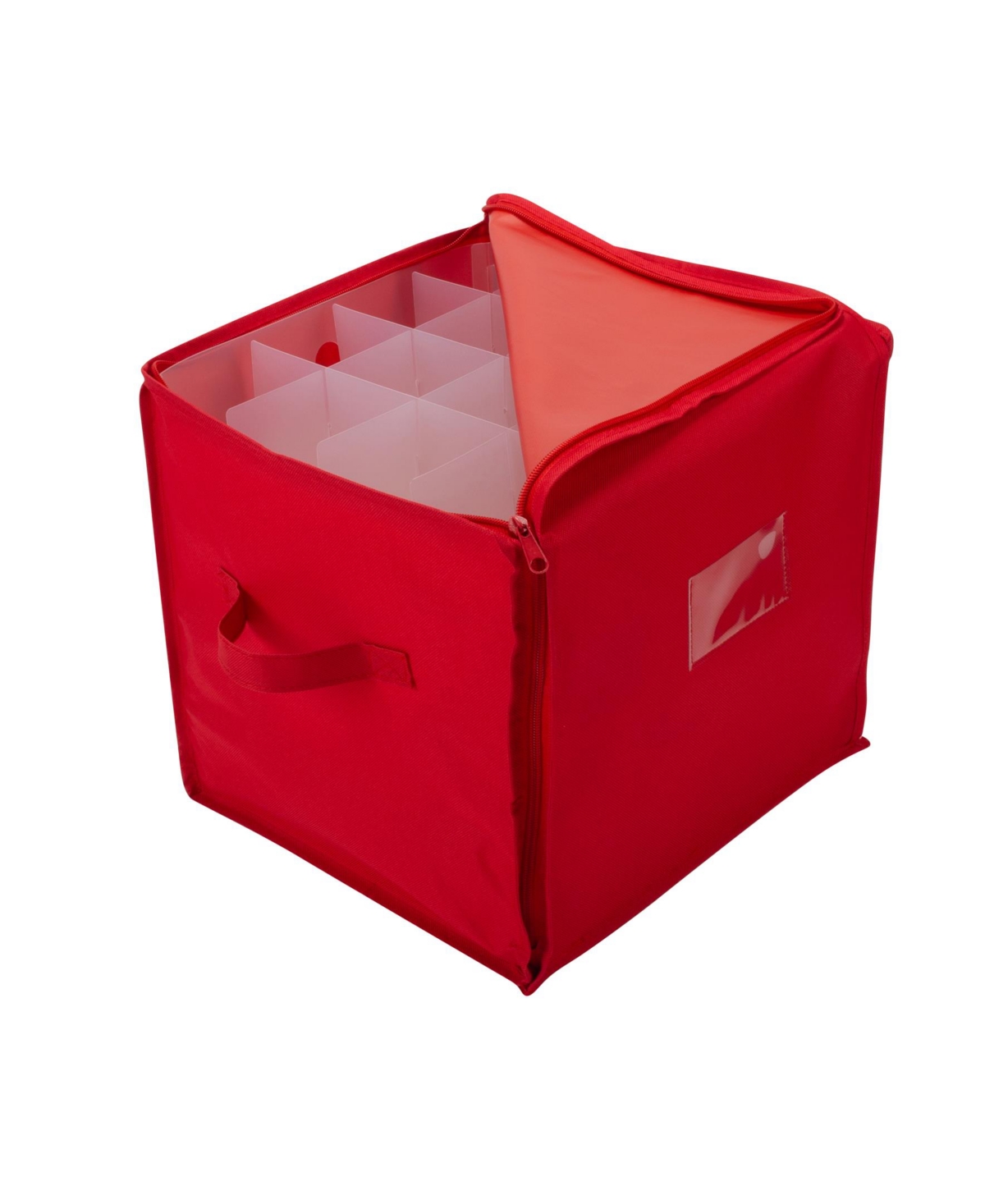 Simplify 64 Count Stackable Christmas Ornament Storage Box In Red