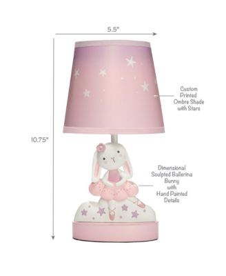 Tiny Dancer Bunny & Stars Pink Nursery Lamp with Shade & Bulb