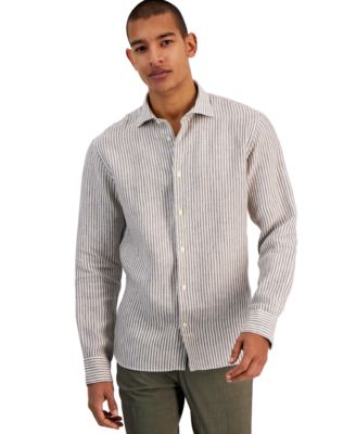 Matinique - Men's Marmac Short Classic-Fit Stripe Button-Down Linen Shirt