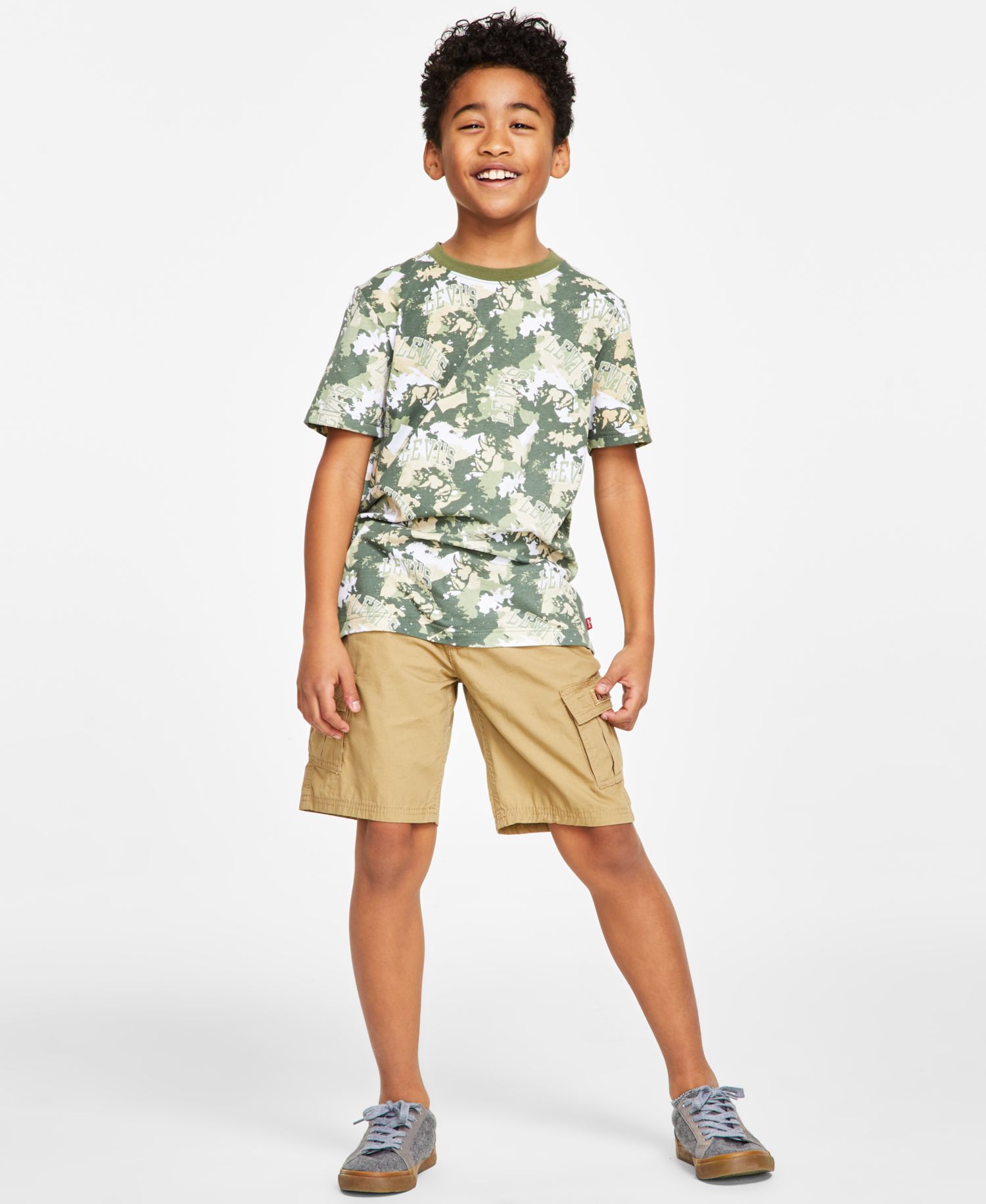 Big Boys Adjustable Waistband Cargo Pocket Shorts