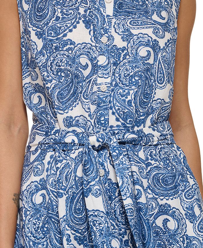 Tommy Hilfiger Women's Hudson Paisley Sleeveless Midi Dress Macy's