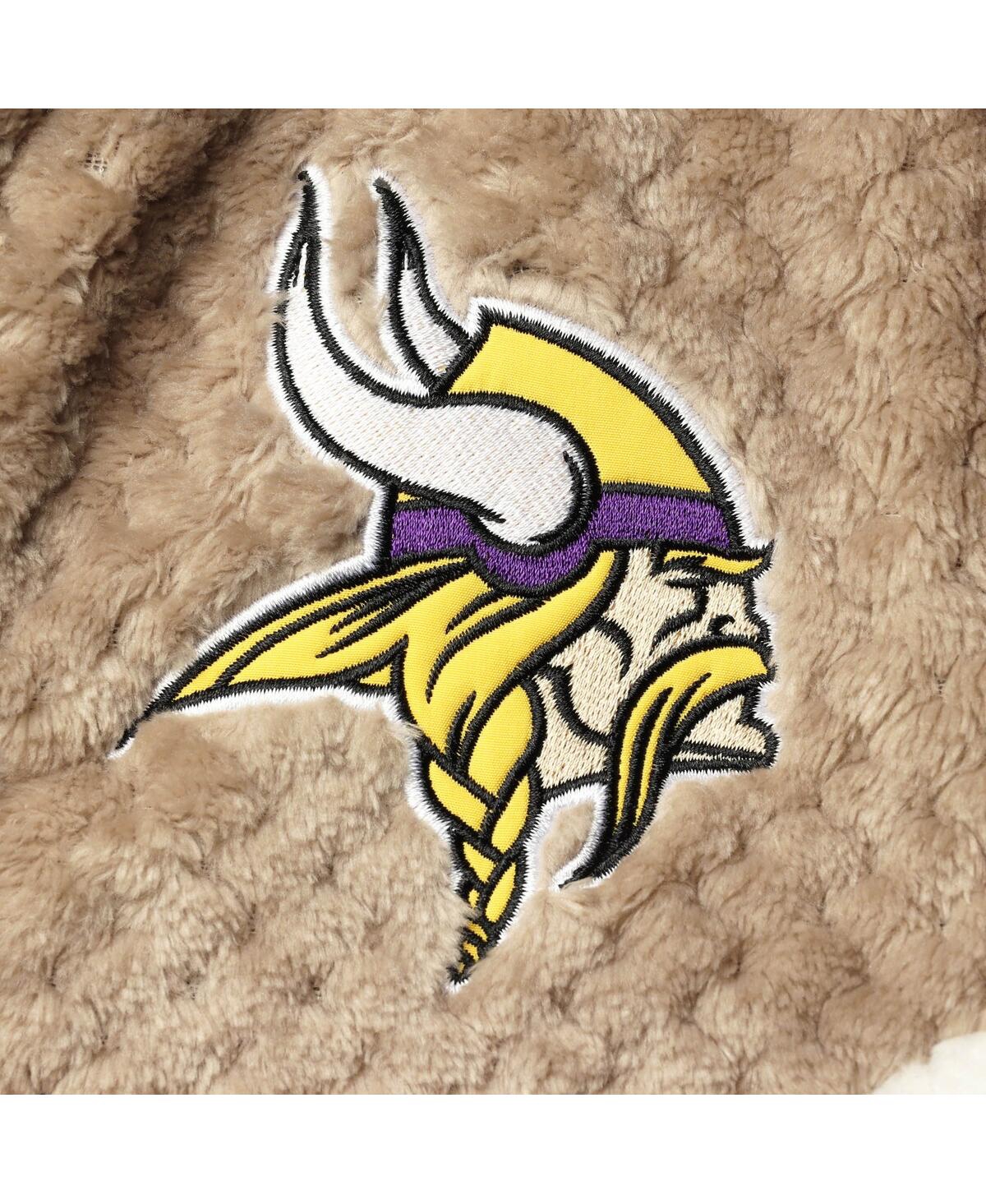 G-III 4HER BY CARL BANKS WOMEN'S G-III 4HER BY CARL BANKS BLACK, CREAM MINNESOTA VIKINGS RIOT SQUAD SHERPA FULL-SNAP JACKET 