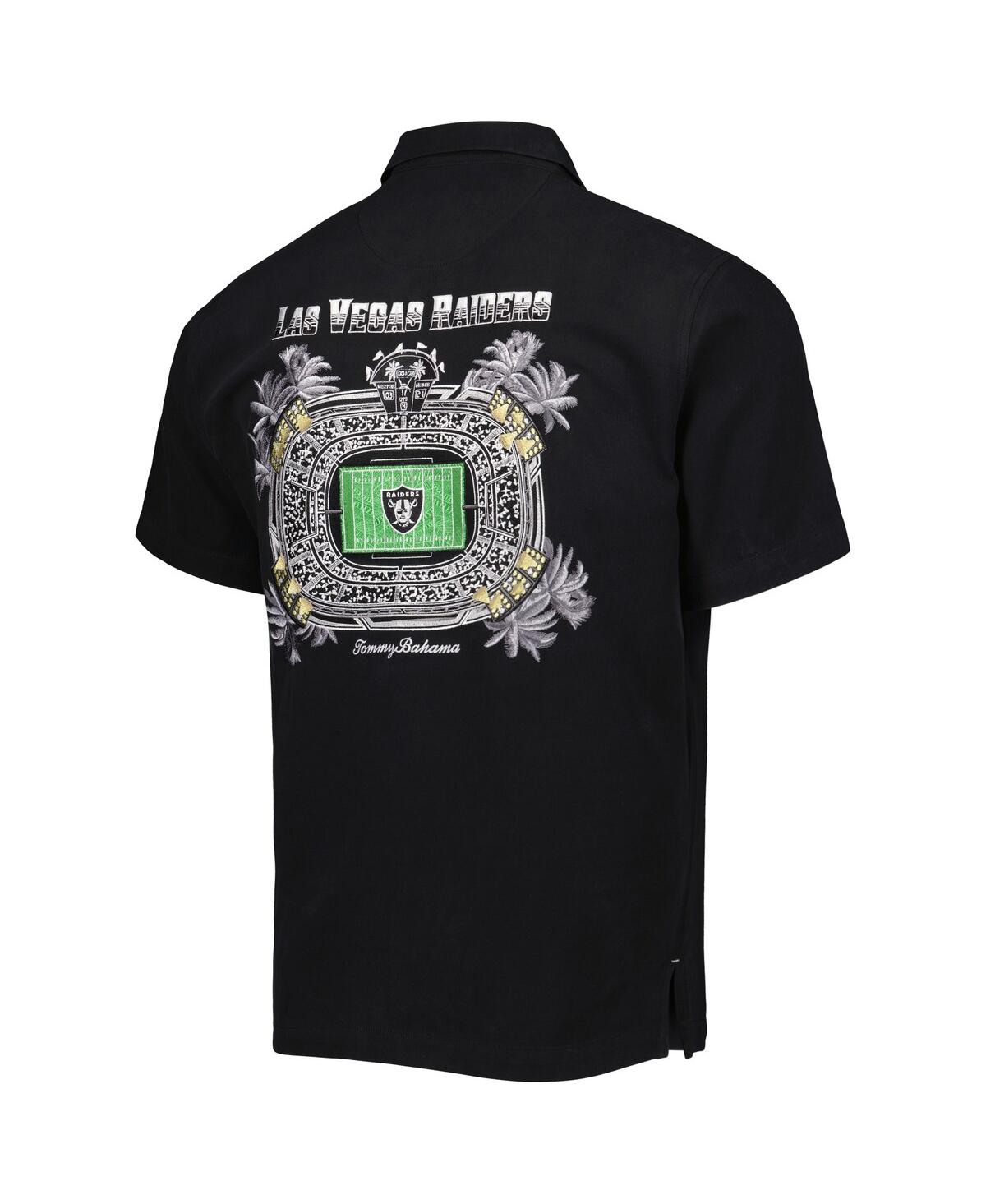 Shop Tommy Bahama Men's  Black Las Vegas Raiders Top Of Your Game Camp Button-up Shirt