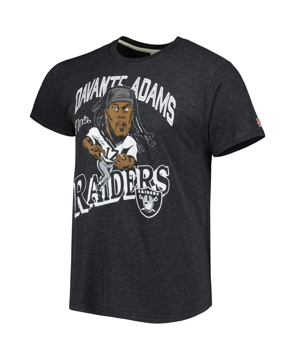 Homage Men's  Davante Adams Heathered Black Las Vegas Raiders Caricature Player Tri-blend T-shirt In Heathered Black