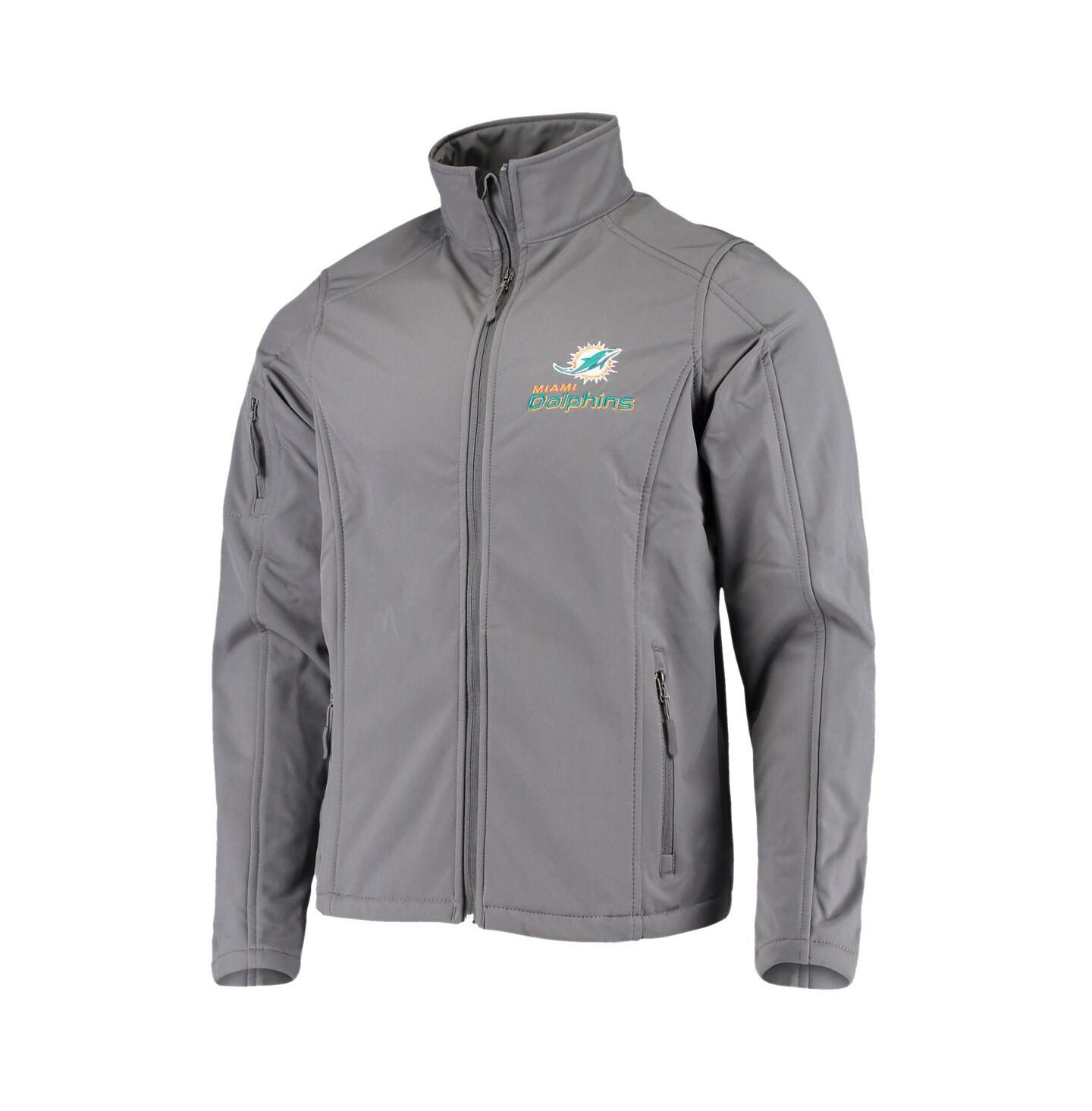 Мужская куртка Dunbrooke Charcoal Miami Dolphins Sonoma Softshell Full-Zip — фото 4
