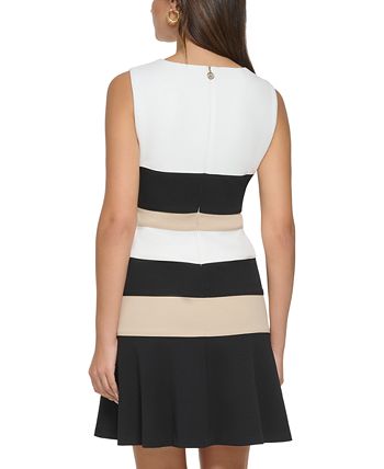 Tommy Hilfiger Women's Colorblocked Scuba Crepe Sleeveless Dress