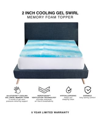 CLOSEOUT! Cooling Gel Swirl 2" Memory Foam Mattress Topper, King