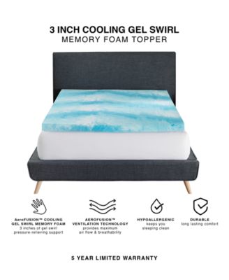 CLOSEOUT! Cooling Gel Swirl 3" Memory Foam Mattress Topper, Twin XL