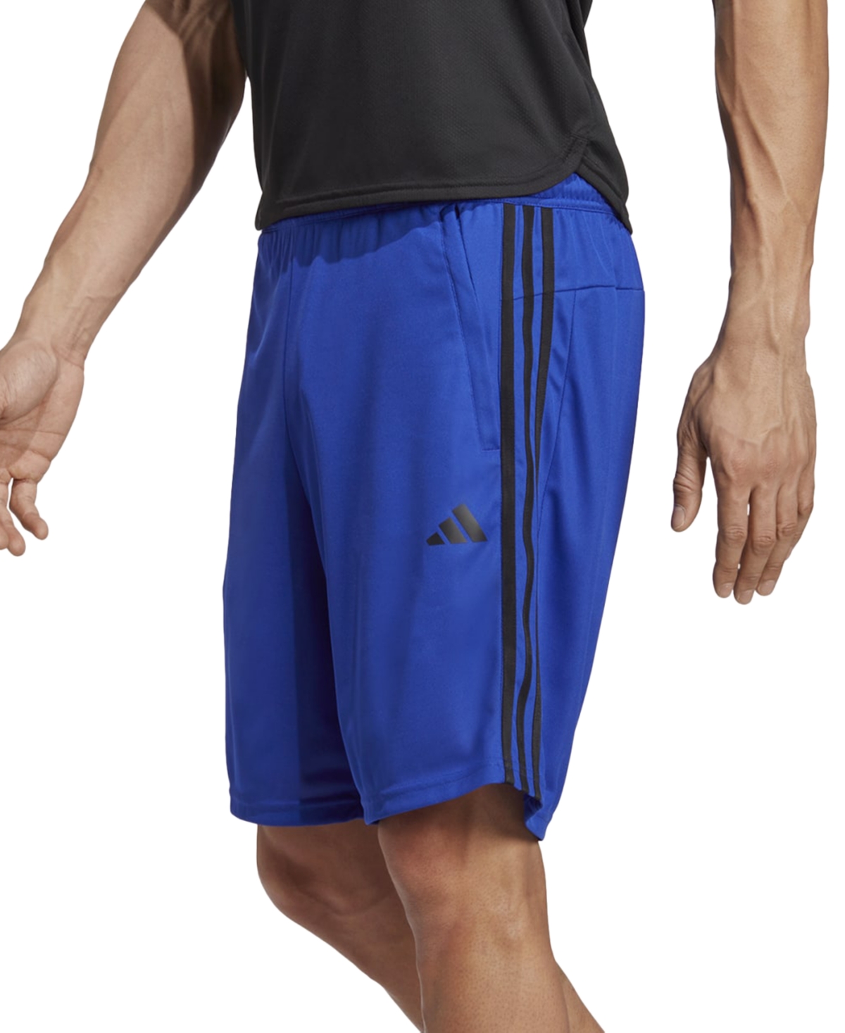 Shop Adidas Originals Men's Train Essentials Classic-fit Aeroready 3-stripes 10" Training Shorts In Lucid Blue,blk