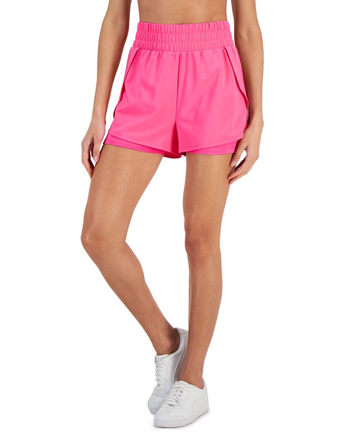 ID Ideology Women's High-Waist Woven Active Shorts, Created for Macy's ...
