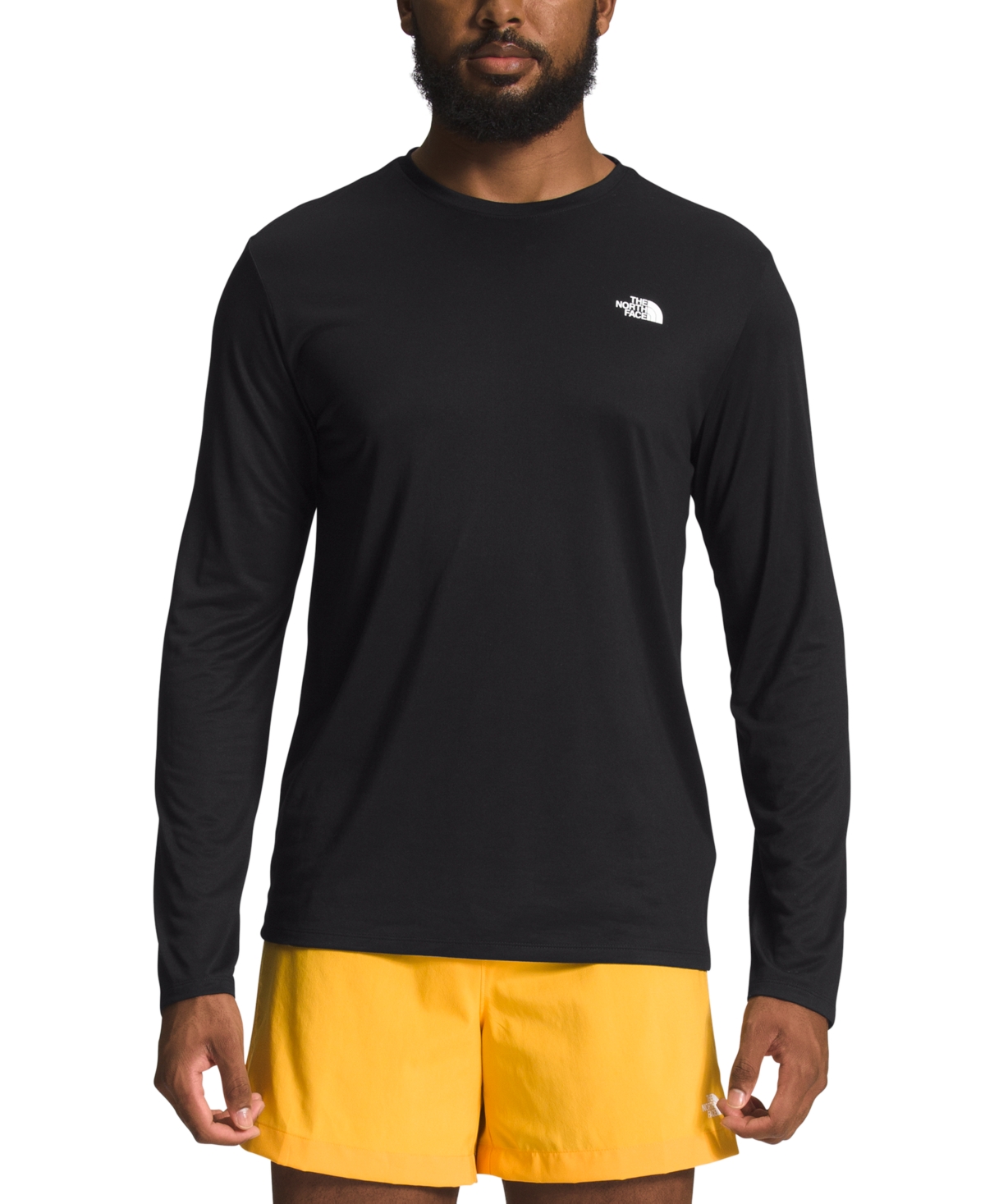 Shop The North Face Men's Elevation Long Sleeve T-shirt In Tnf Black