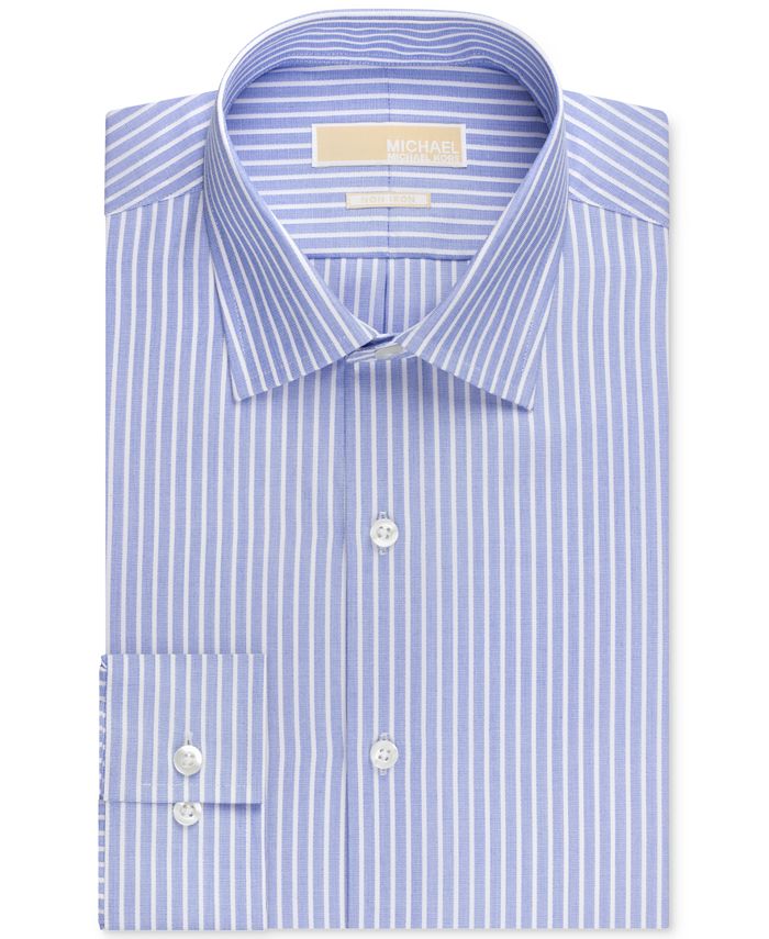 Michael Kors Men's Big & Tall Classic-Fit Non-Iron New Blue Stripe Dress  Shirt & Reviews - Dress Shirts - Men - Macy's